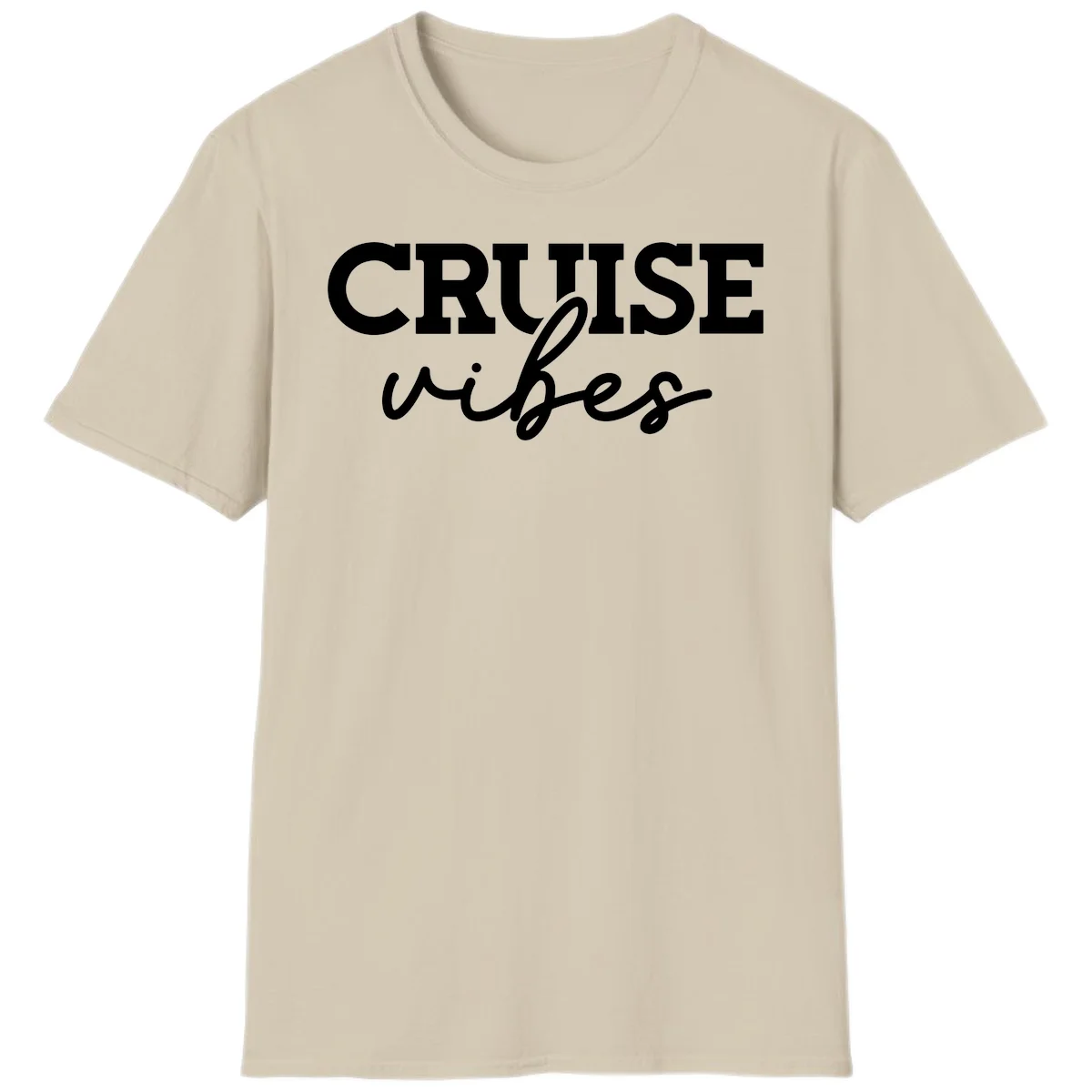 Cruise Vibes Script T-Shirt in Sand