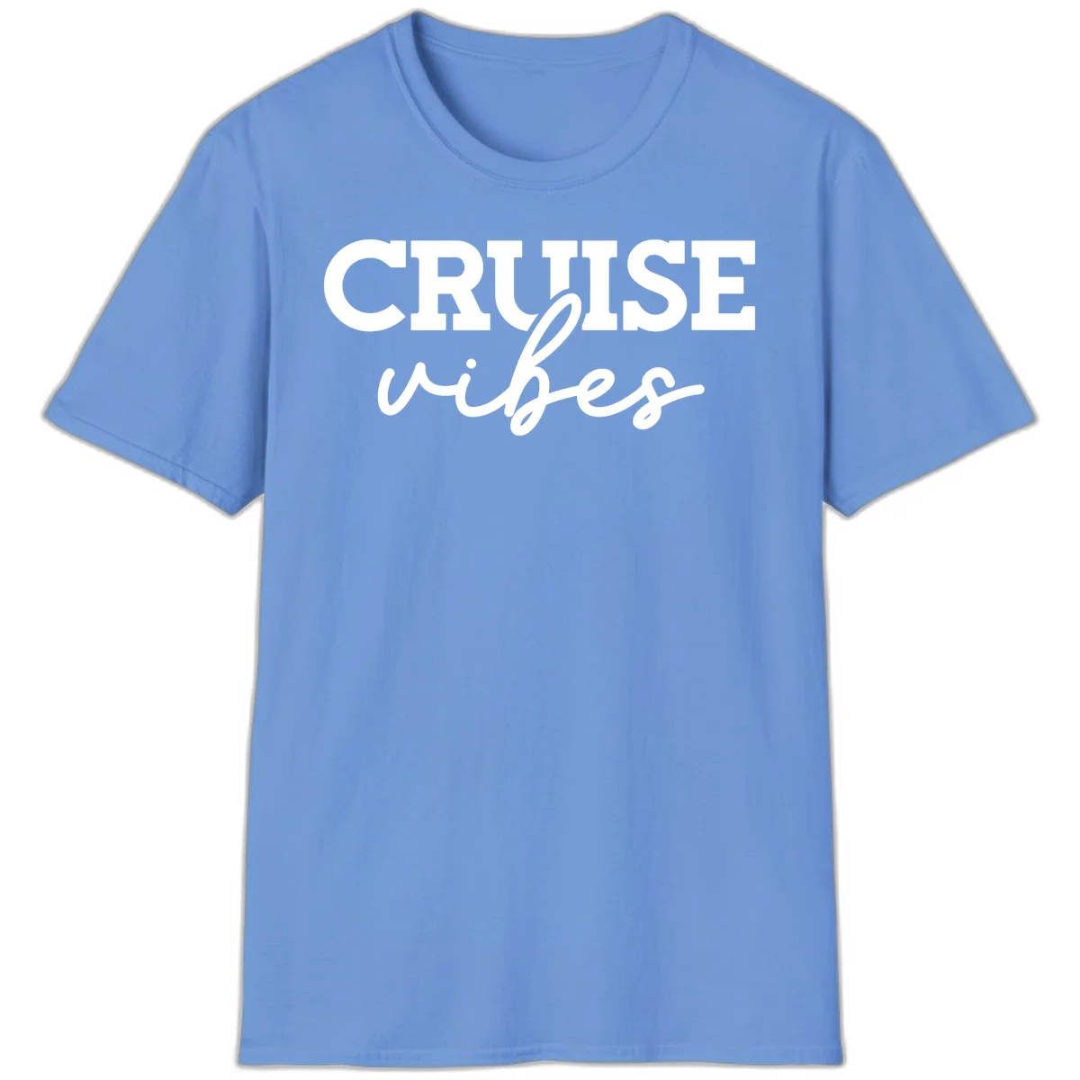Cruise Vibes Script T-Shirt in Carolina Blue