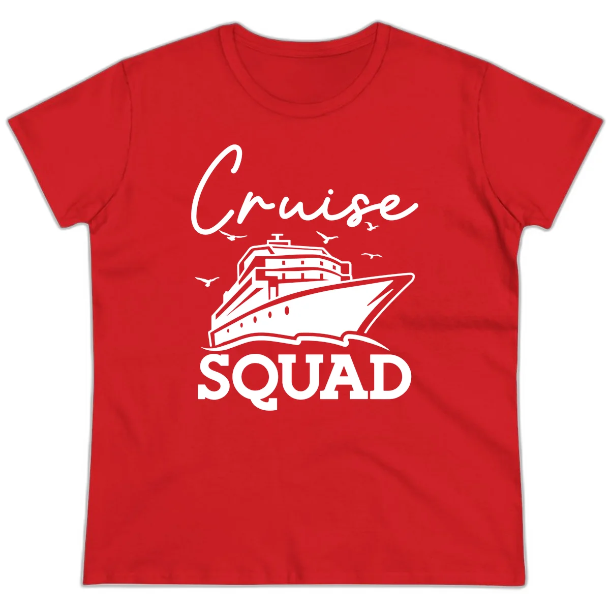 Cruise Squad Ladies Tee in Red