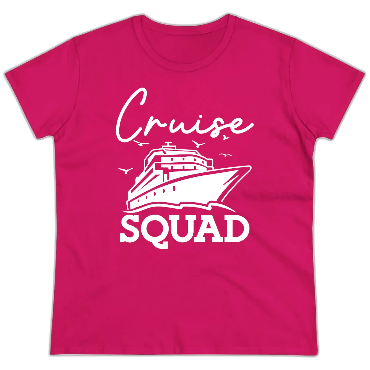 Cruise Squad Ladies Tee in Heliconia