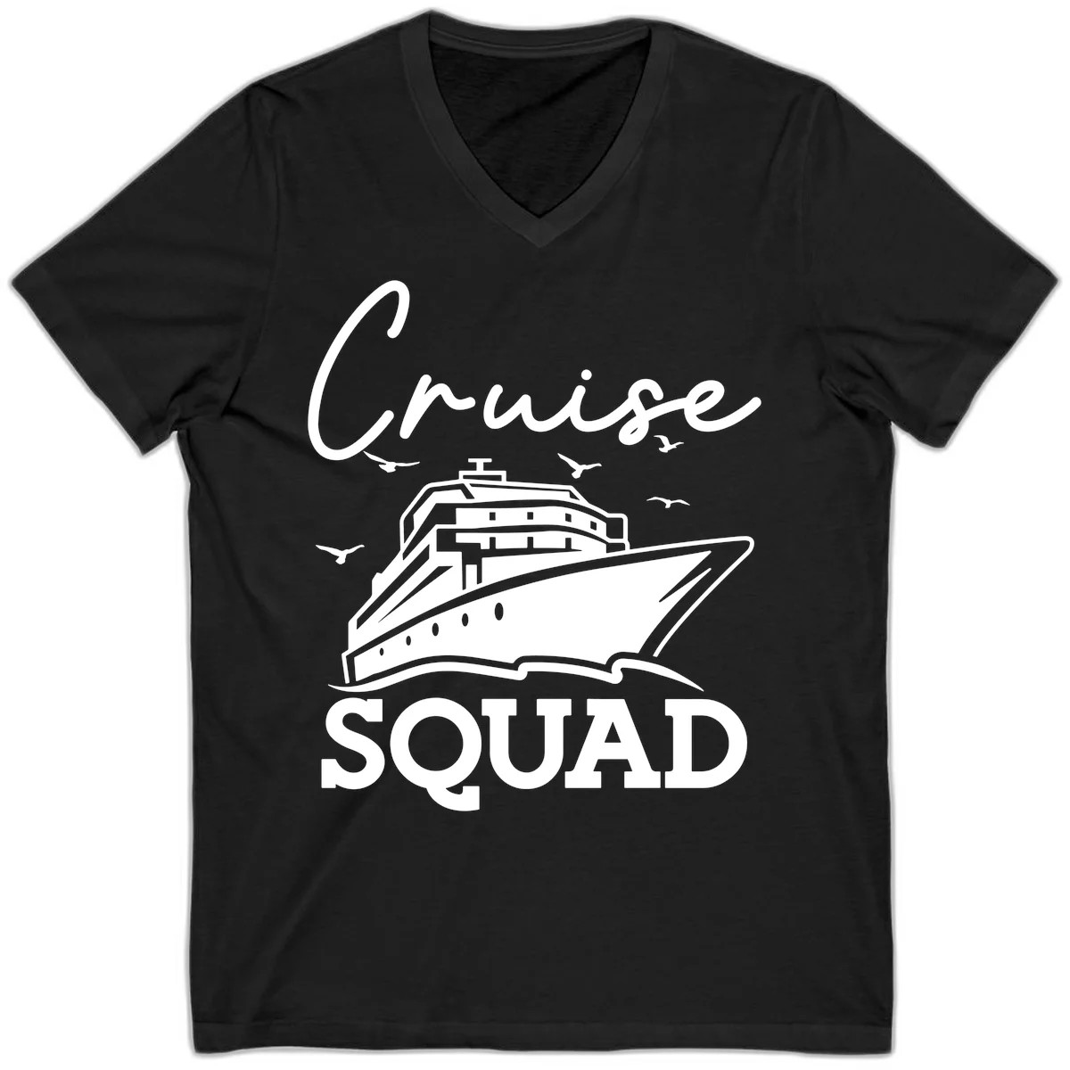Cruise Squad V-Neck in Black