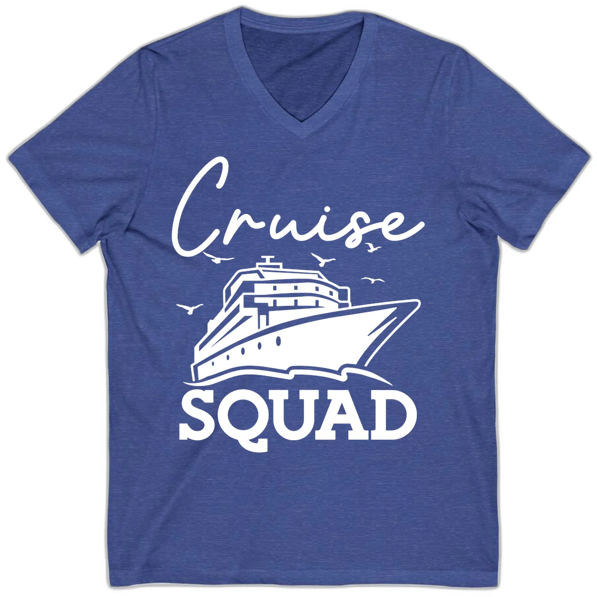 Cruise Squad V-Neck in Heather True Royal