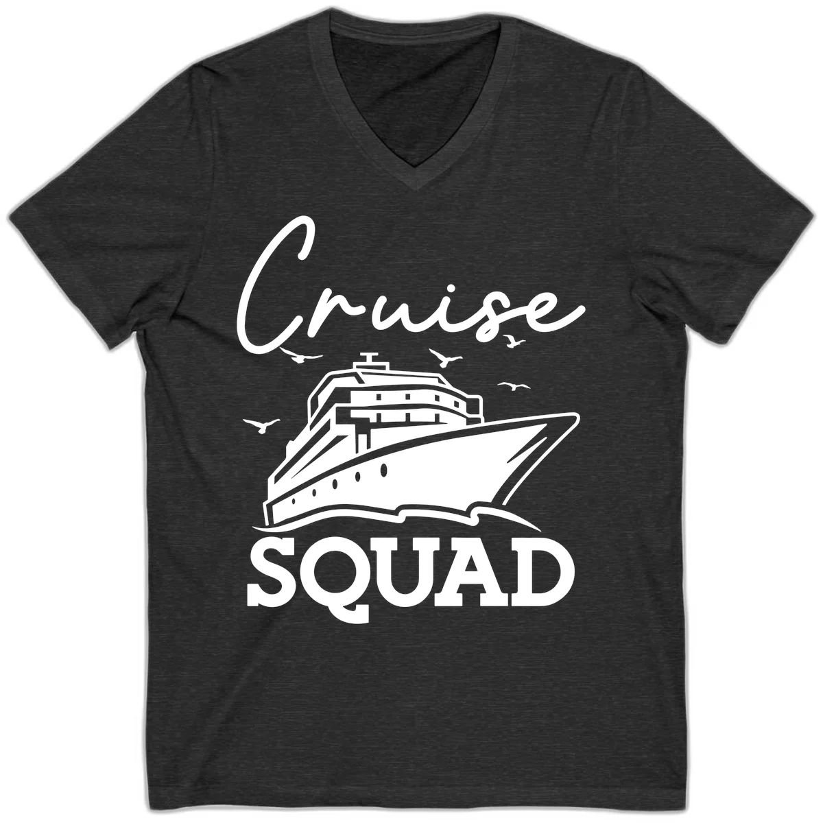 Cruise Squad V-Neck in Dark Grey Heather