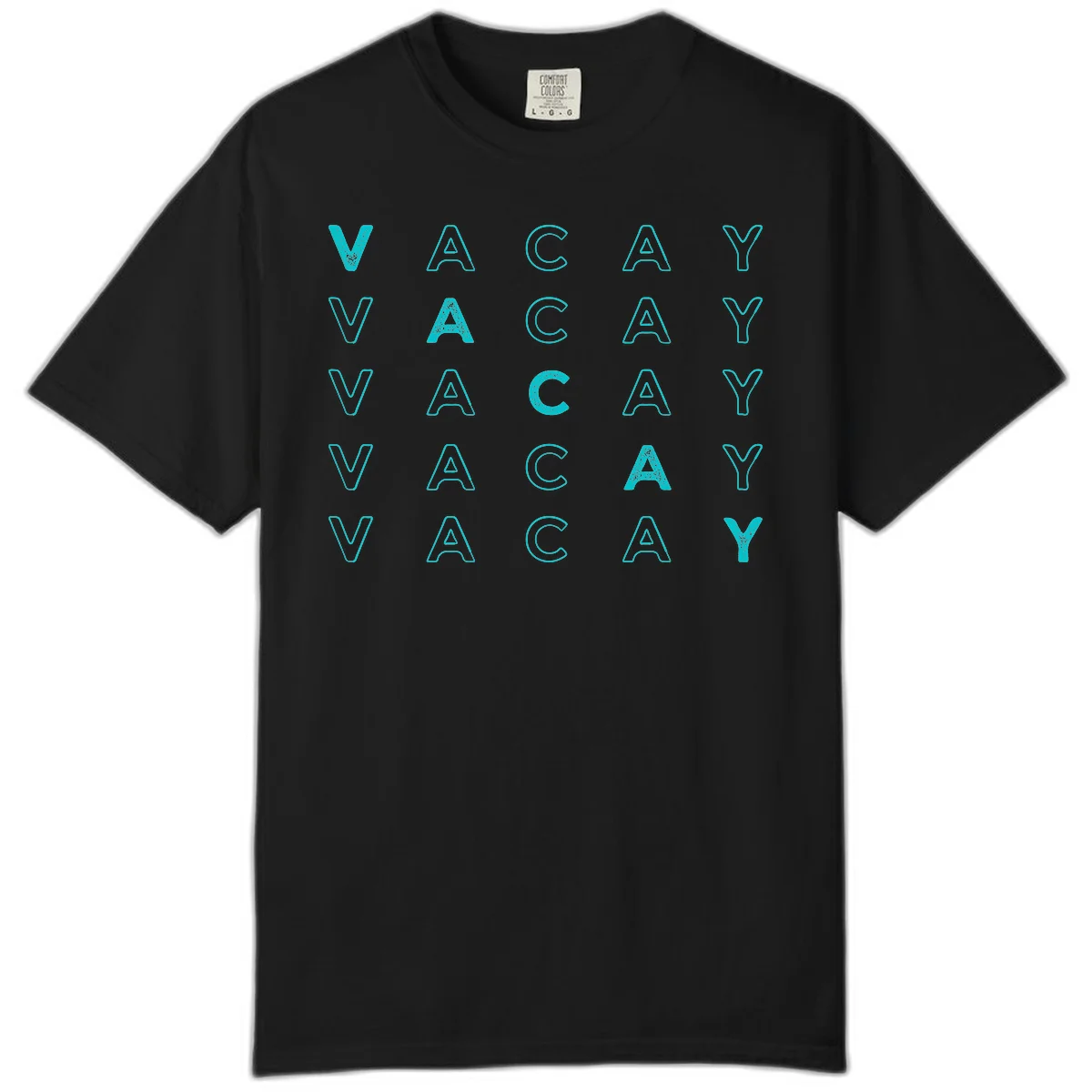 Vacay Repeat Pattern Comfort Color in Black
