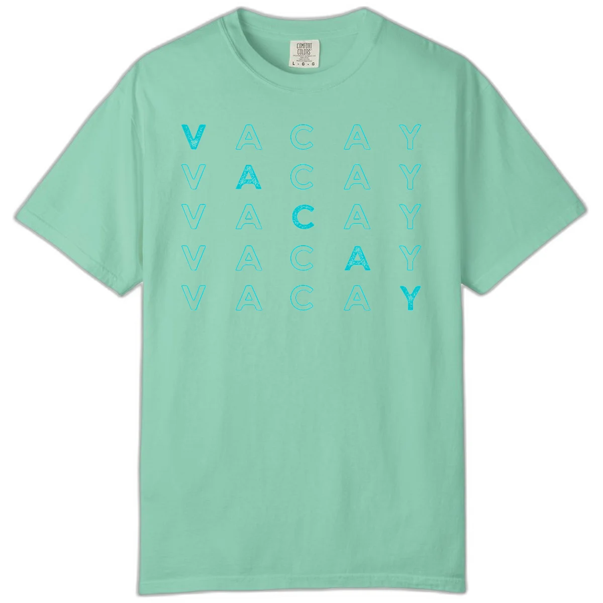 Vacay Repeat Pattern Comfort Color in Island Reef
