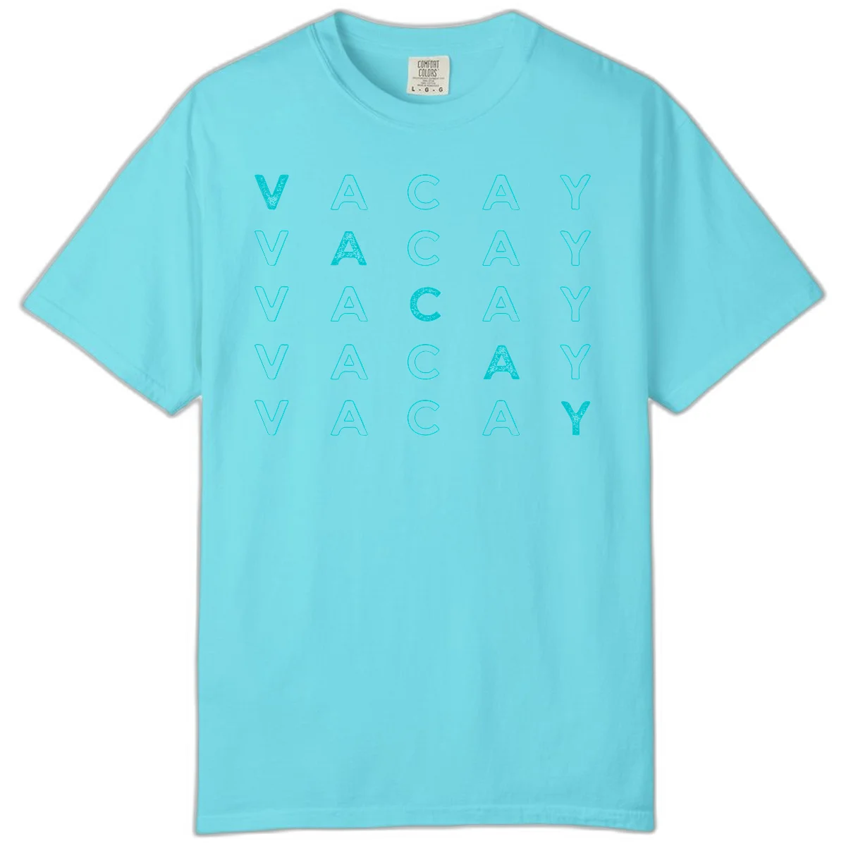 Vacay Repeat Pattern Comfort Color in Lagoon Blue