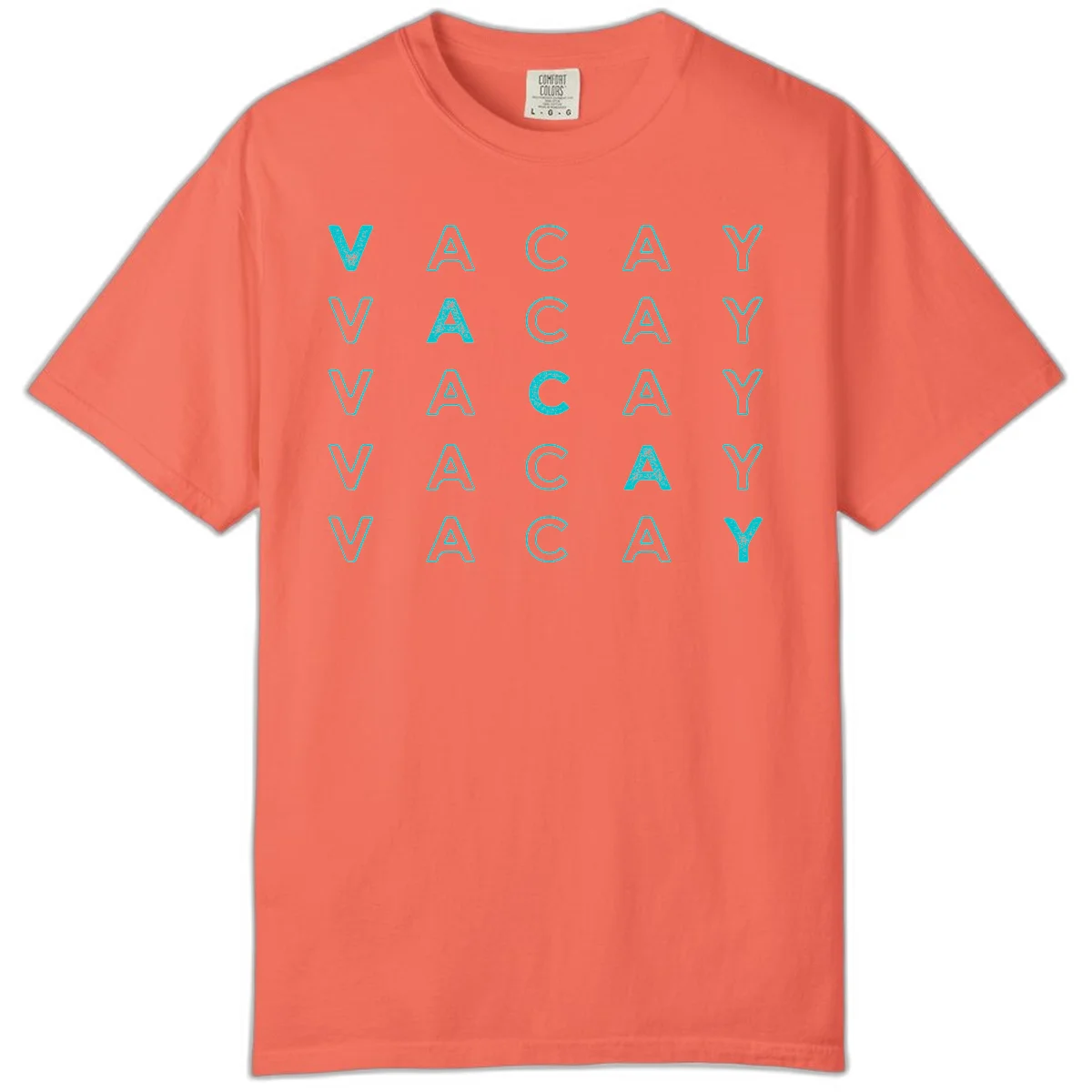Vacay Repeat Pattern Comfort Color in Bright Salmon