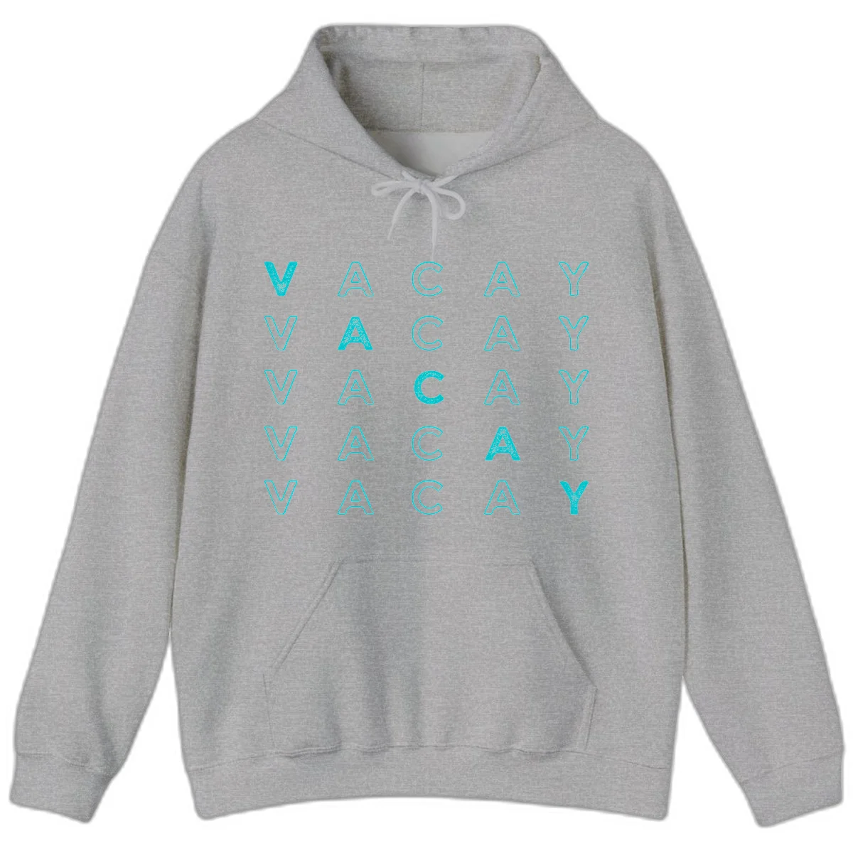 Vacay Repeat Pattern Hoodie in Sport Grey
