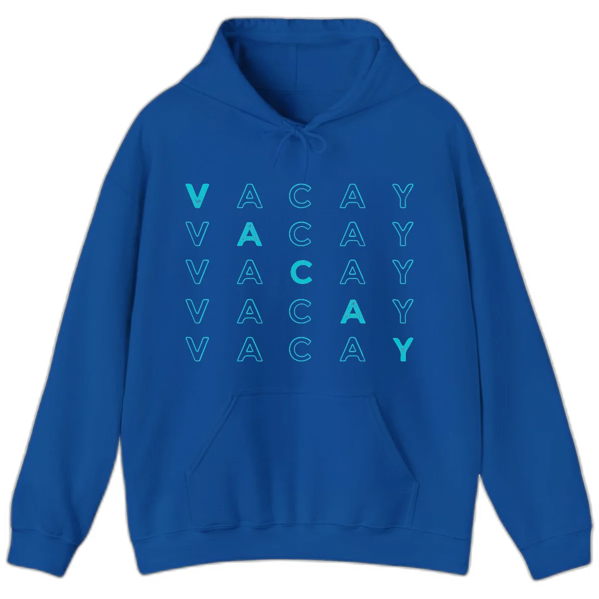 Vacay Repeat Pattern Hoodie in Royal