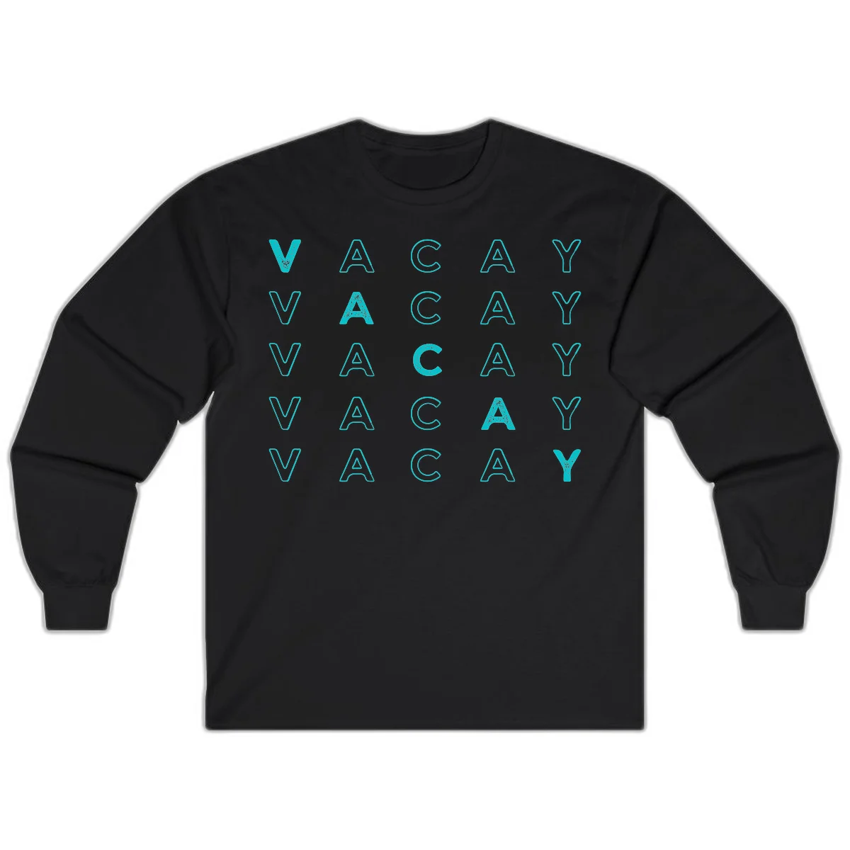 Vacay Repeat Pattern Long Sleeve in Black