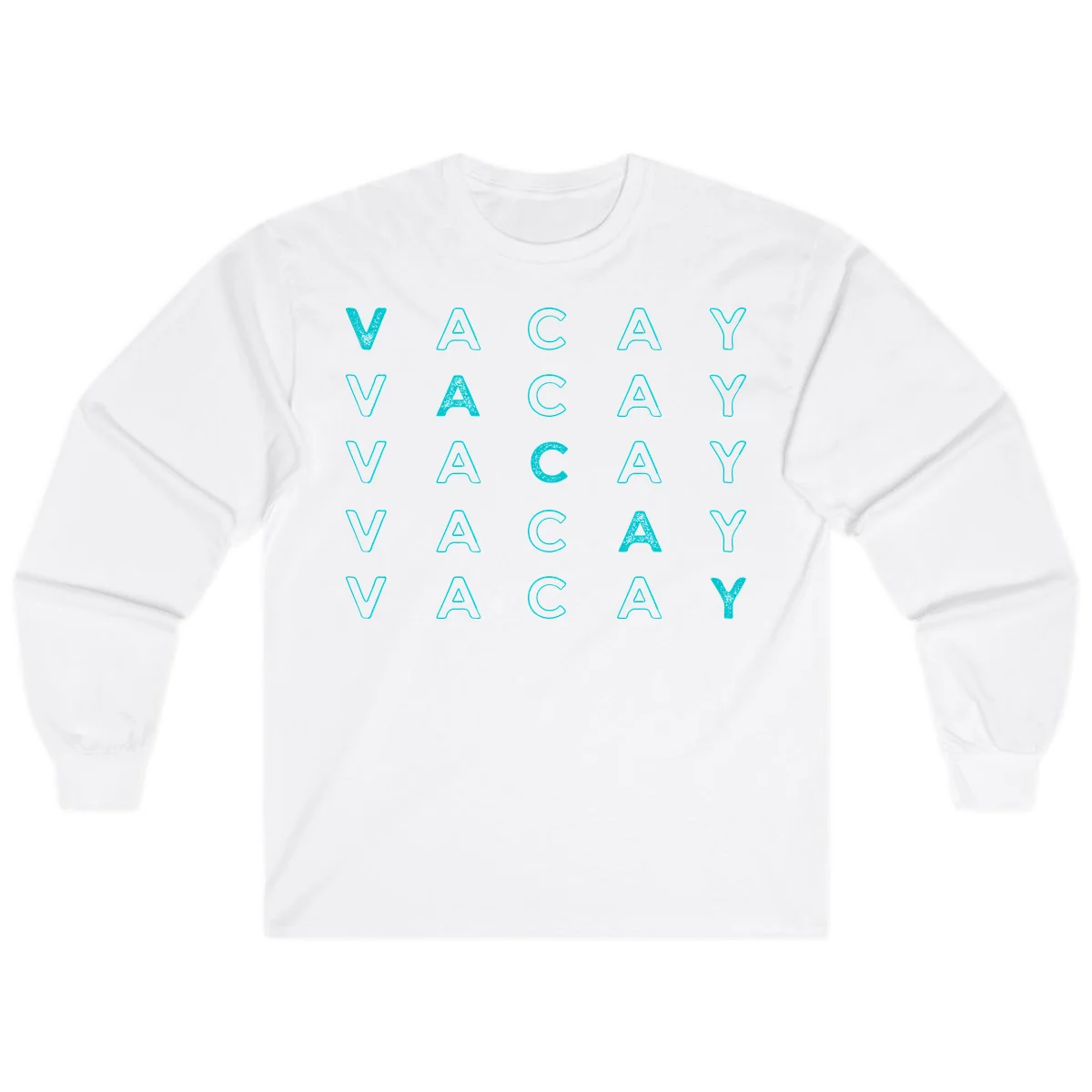 Vacay Repeat Pattern Long Sleeve in White