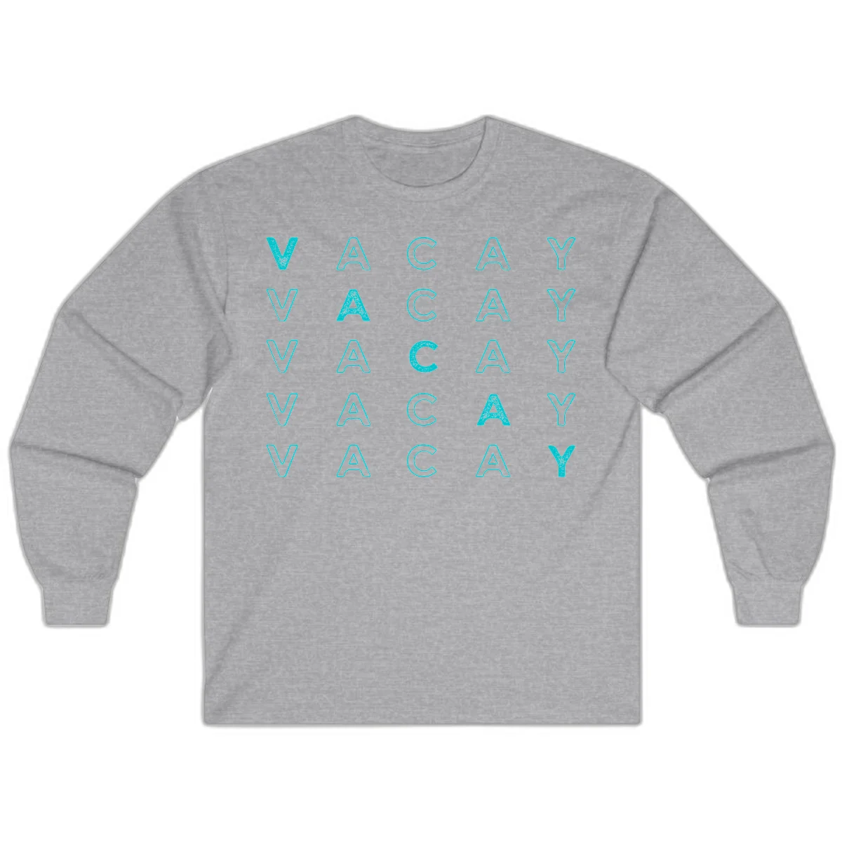 Vacay Repeat Pattern Long Sleeve in Sport Grey
