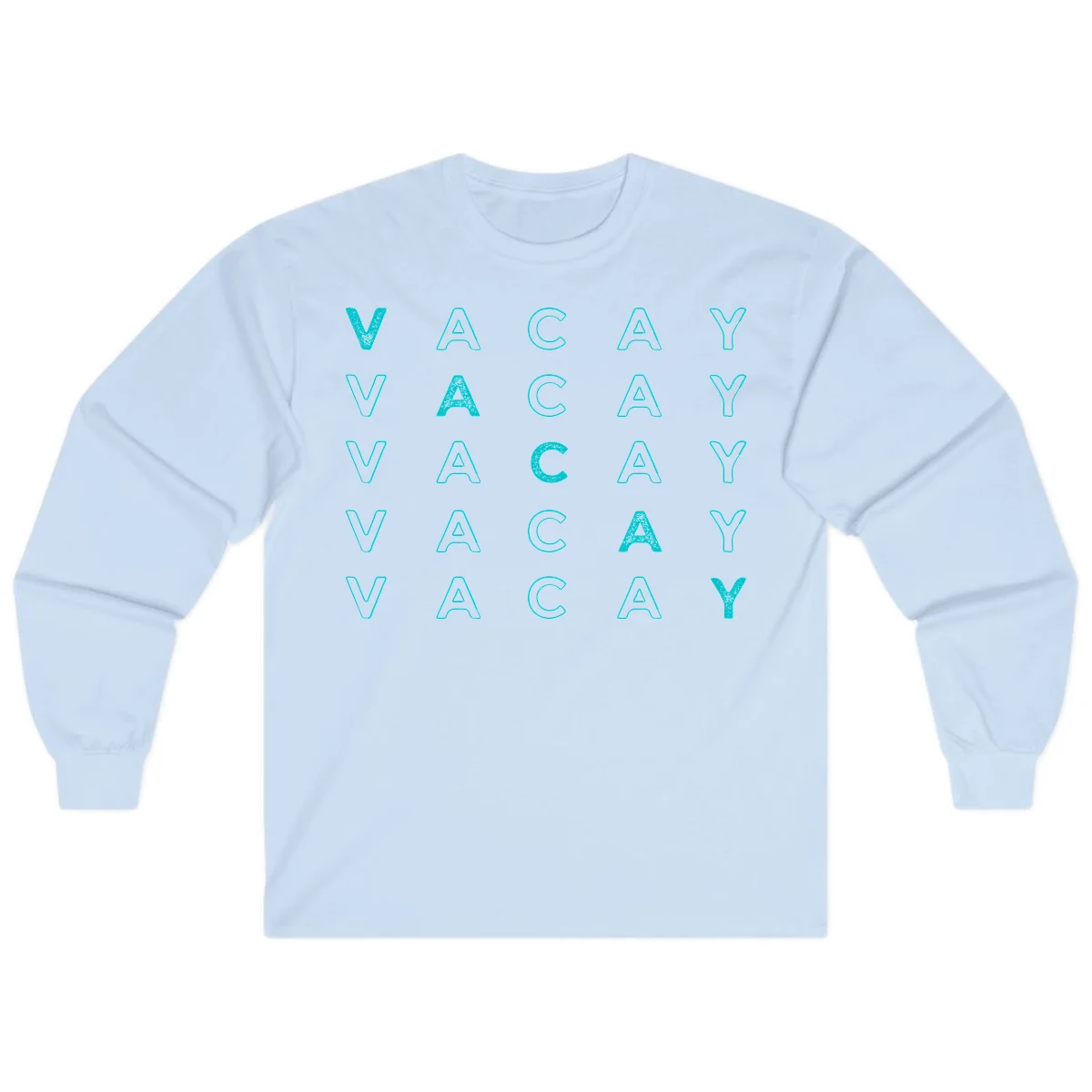 Vacay Repeat Pattern Long Sleeve in Light Blue