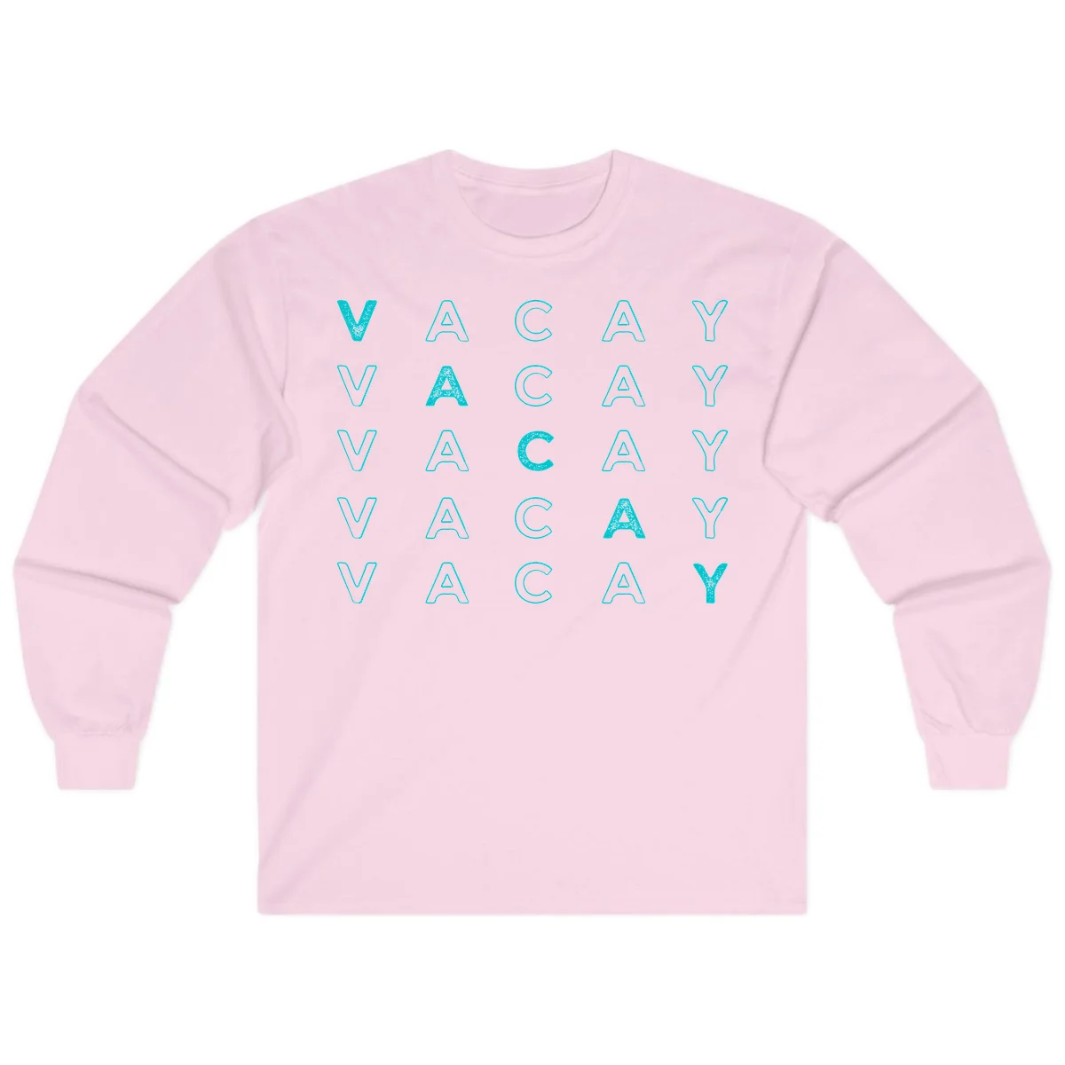 Vacay Repeat Pattern Long Sleeve in Light Pink