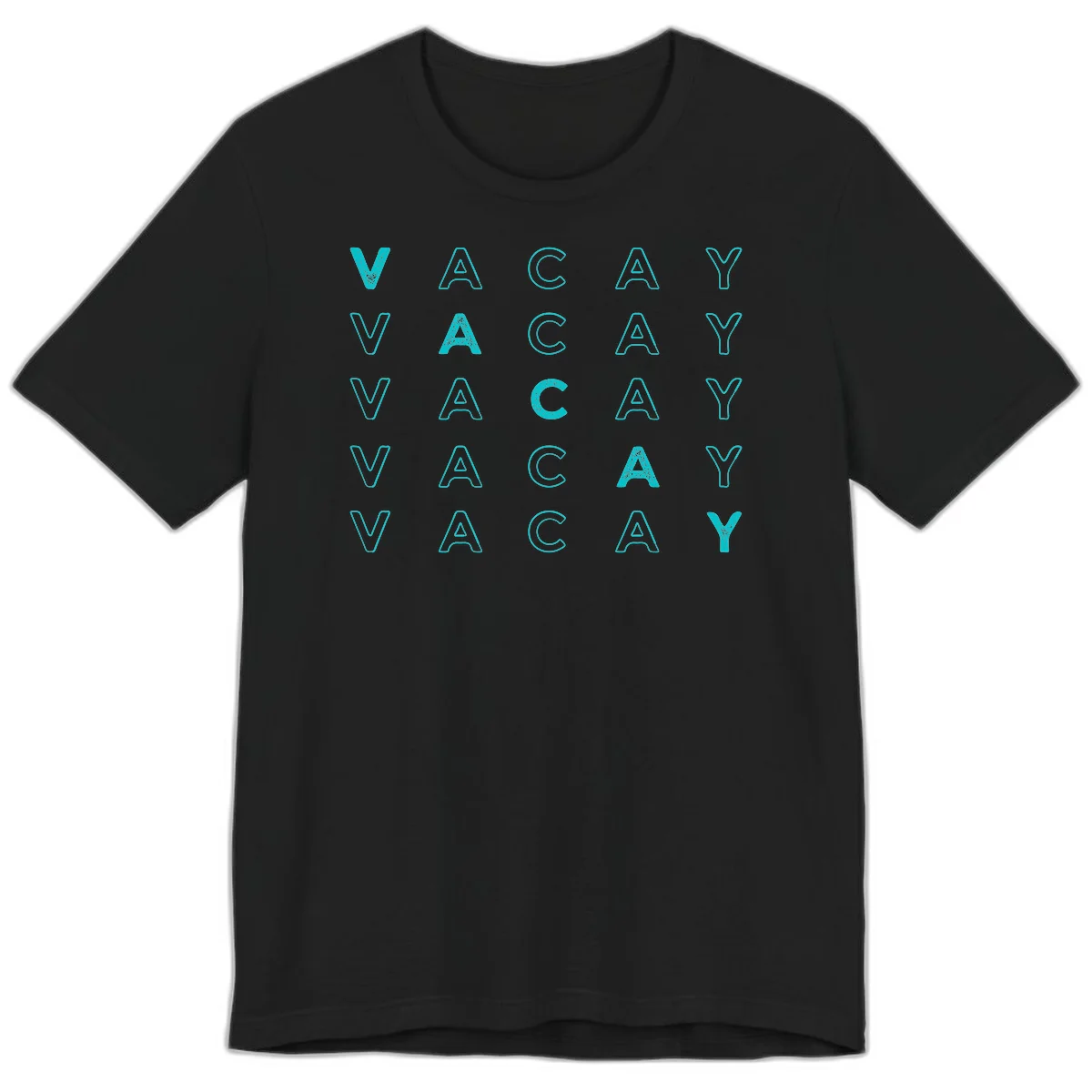 Vacay Repeat Pattern Premium T-Shirt in Black