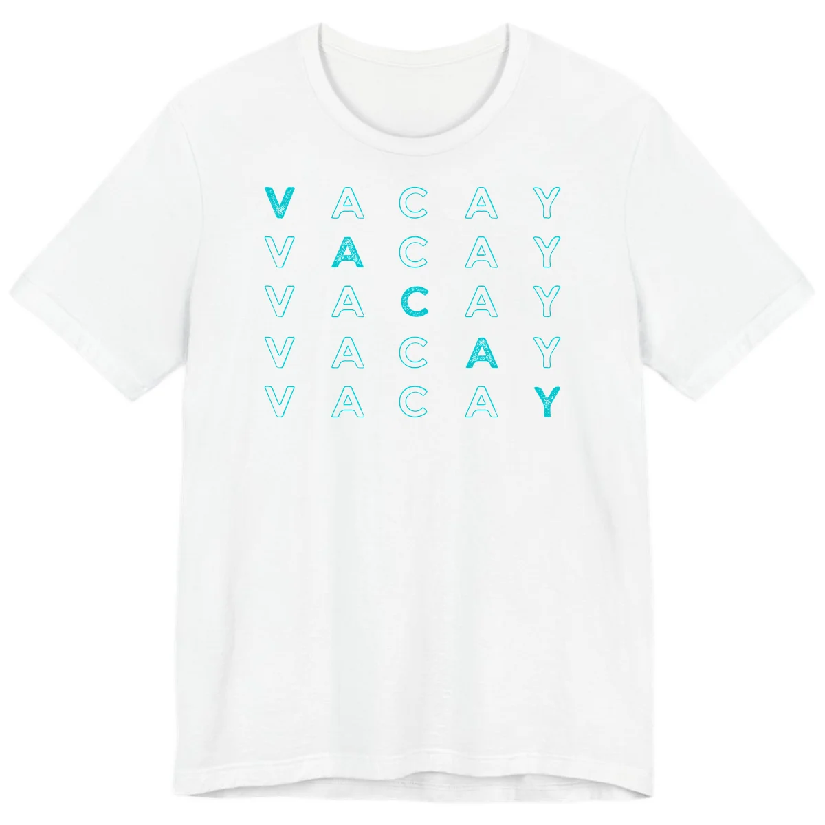 Vacay Repeat Pattern Premium T-Shirt in White