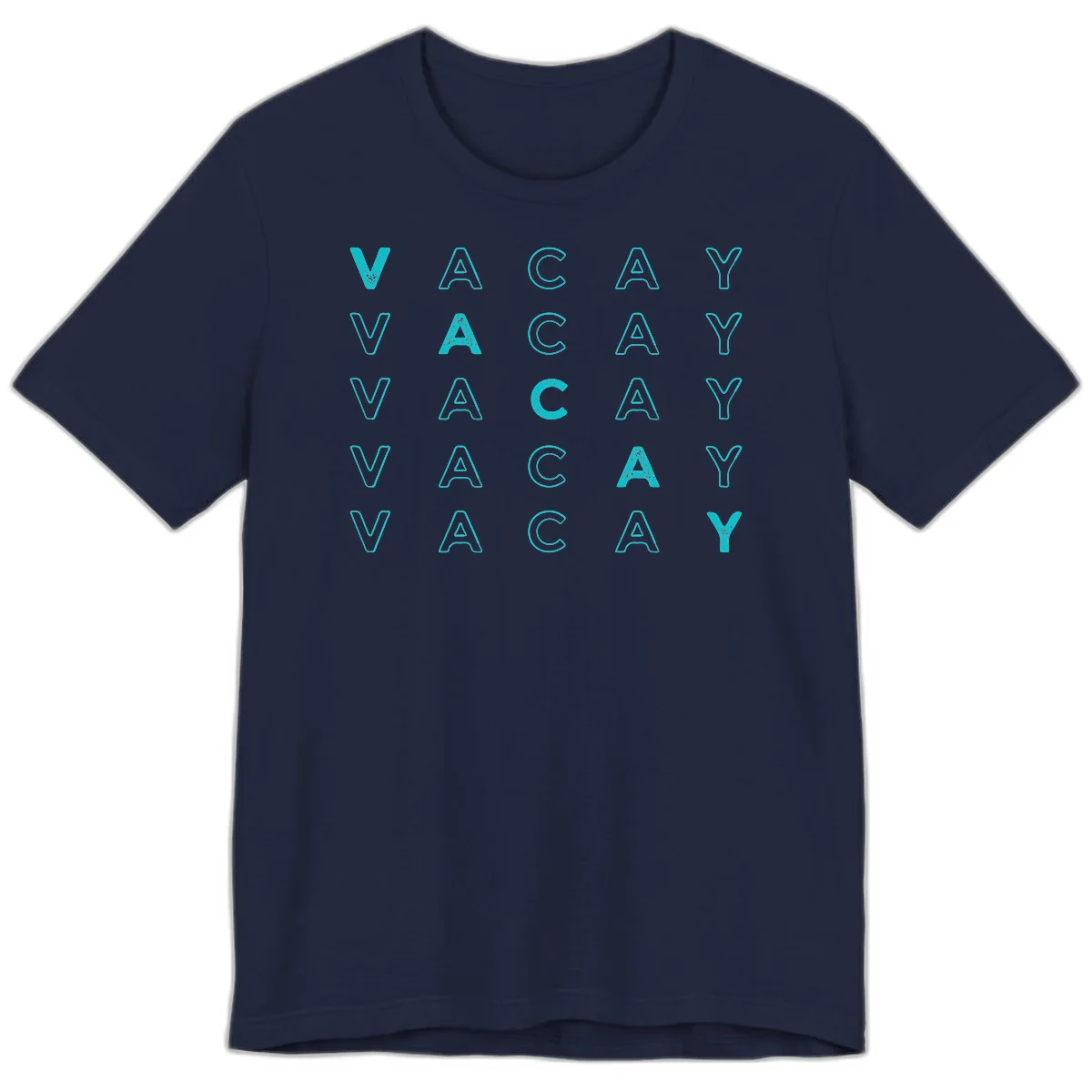 Vacay Repeat Pattern Premium T-Shirt in Navy