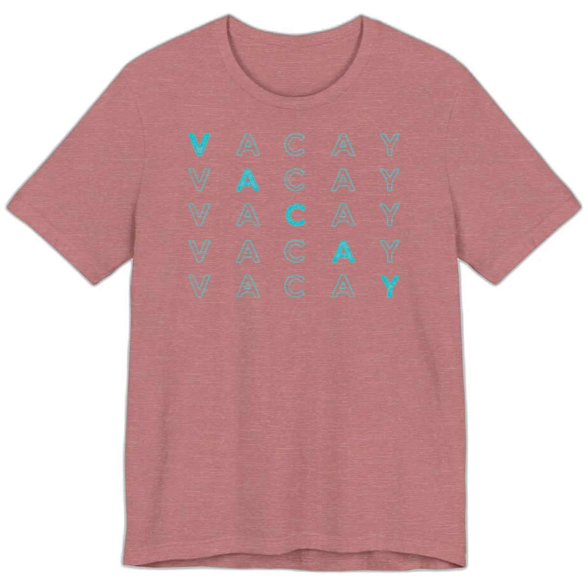 Vacay Repeat Pattern Premium T-Shirt in Heather Mauve
