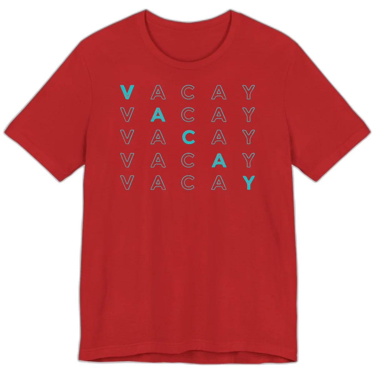 Vacay Repeat Pattern Premium T-Shirt in Red