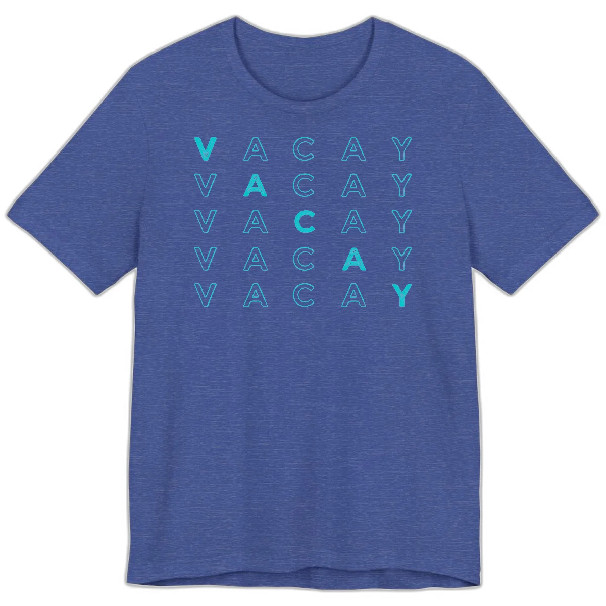 Vacay Repeat Pattern Premium T-Shirt in Heather True Royal