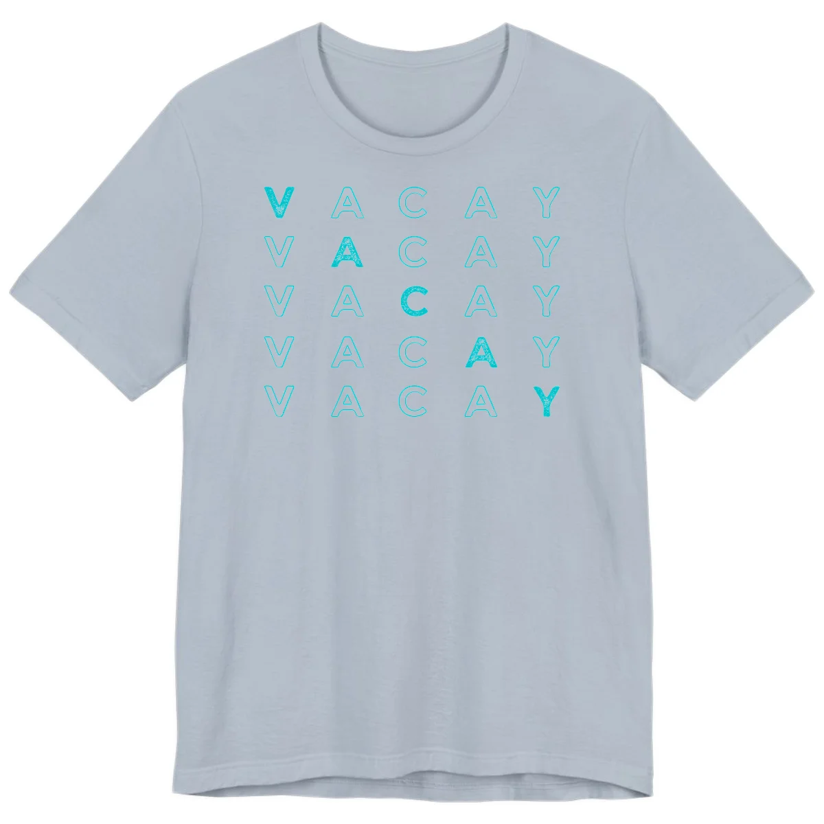 Vacay Repeat Pattern Premium T-Shirt in Light Blue