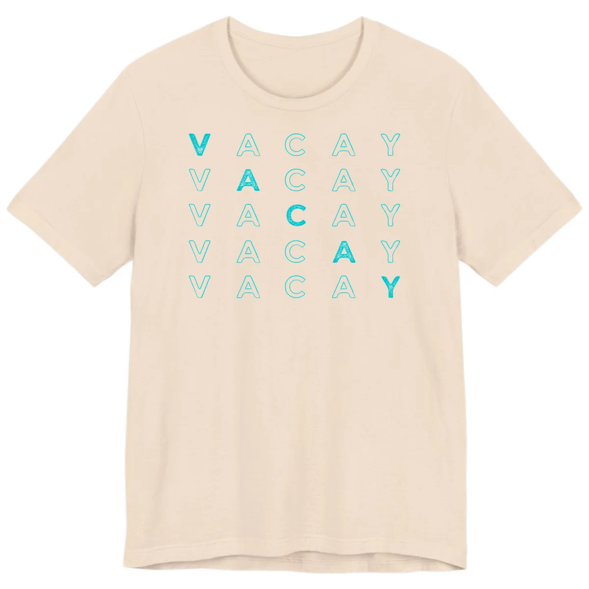 Vacay Repeat Pattern Premium T-Shirt in Soft Cream