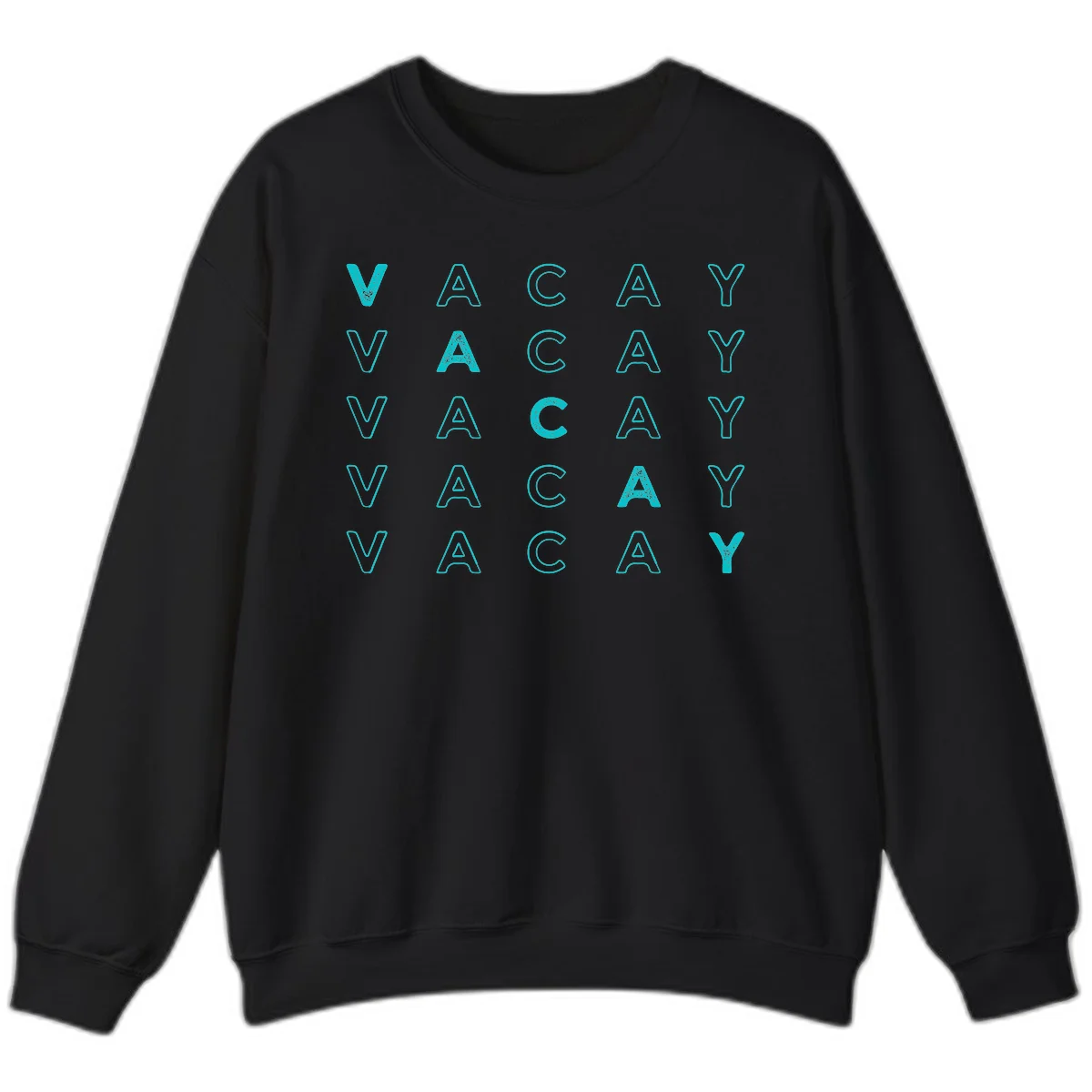 Vacay Repeat Pattern Sweatshirt in Black