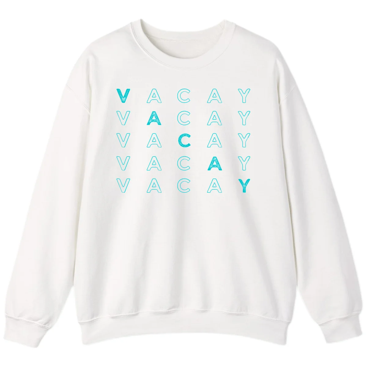 Vacay Repeat Pattern Sweatshirt in White