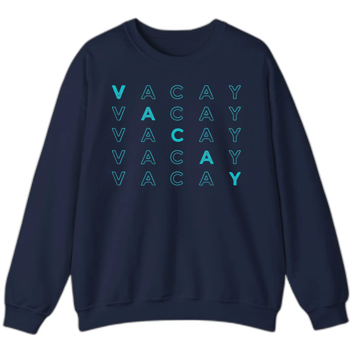 Vacay Repeat Pattern Sweatshirt in Navy