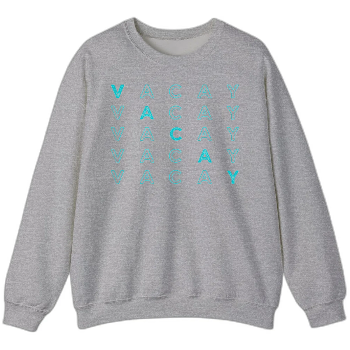 Vacay Repeat Pattern Sweatshirt in Sport Grey