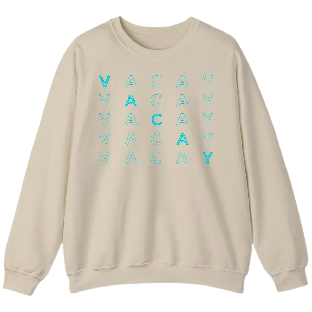 Vacay Repeat Pattern Sweatshirt in Sand