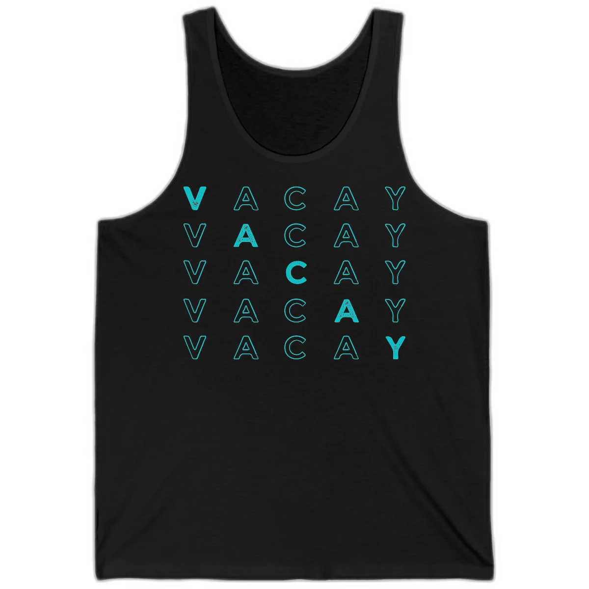 Vacay Repeat Pattern Tank in Black