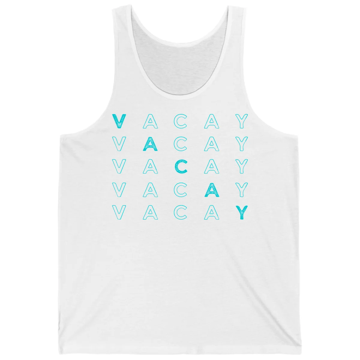 Vacay Repeat Pattern Tank in White