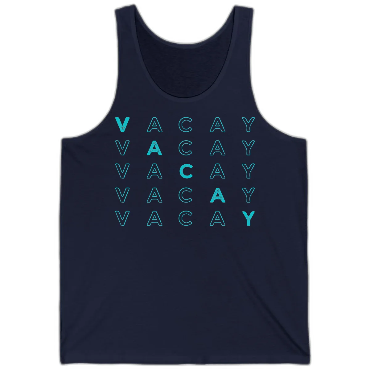 Vacay Repeat Pattern Tank in Navy