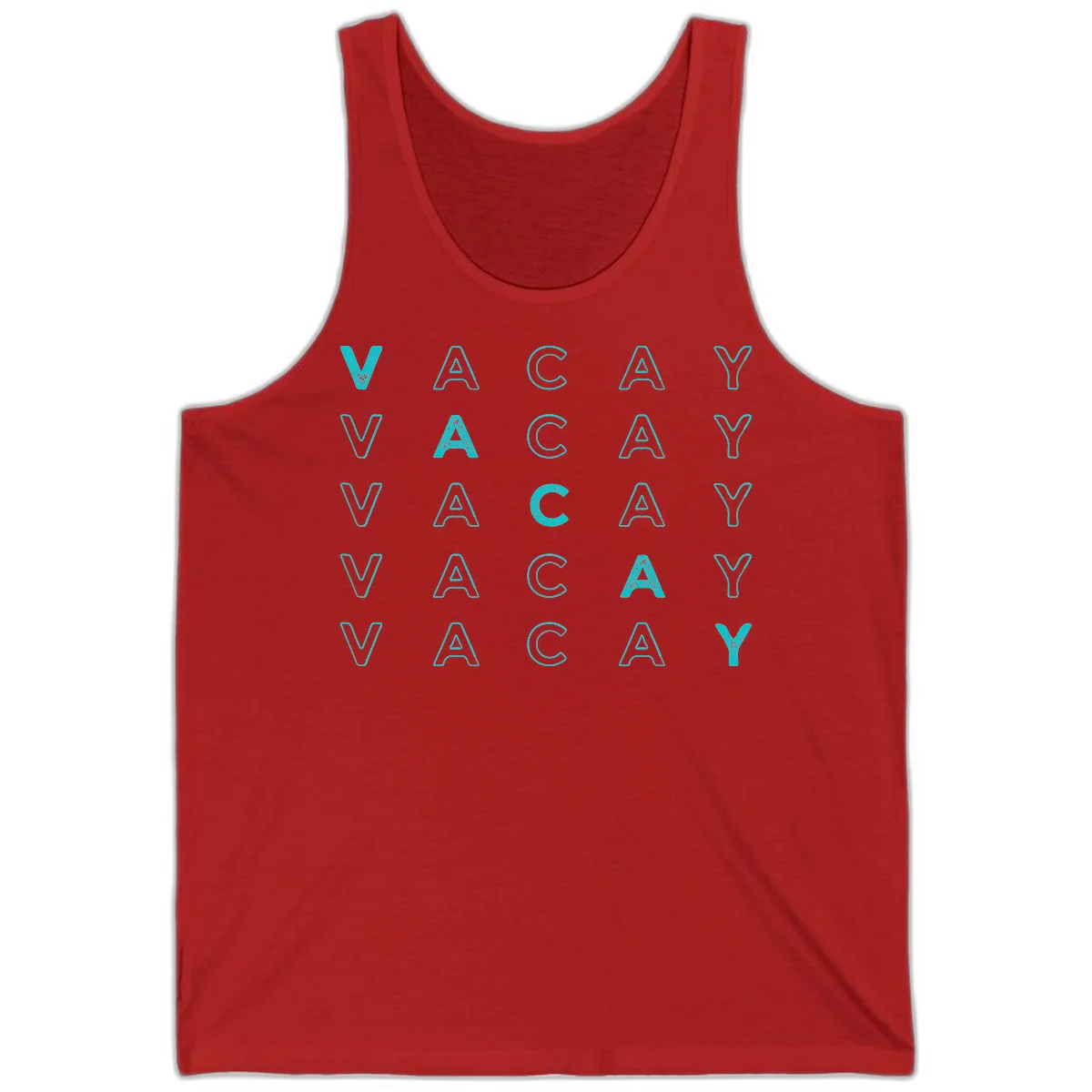 Vacay Repeat Pattern Tank in Red