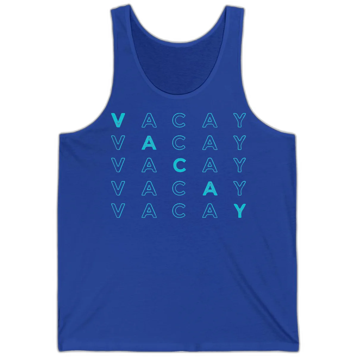 Vacay Repeat Pattern Tank in True Royal