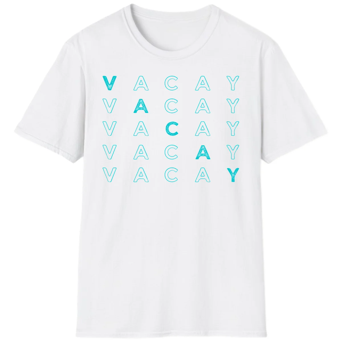 Vacay Repeat Pattern T-Shirt in White