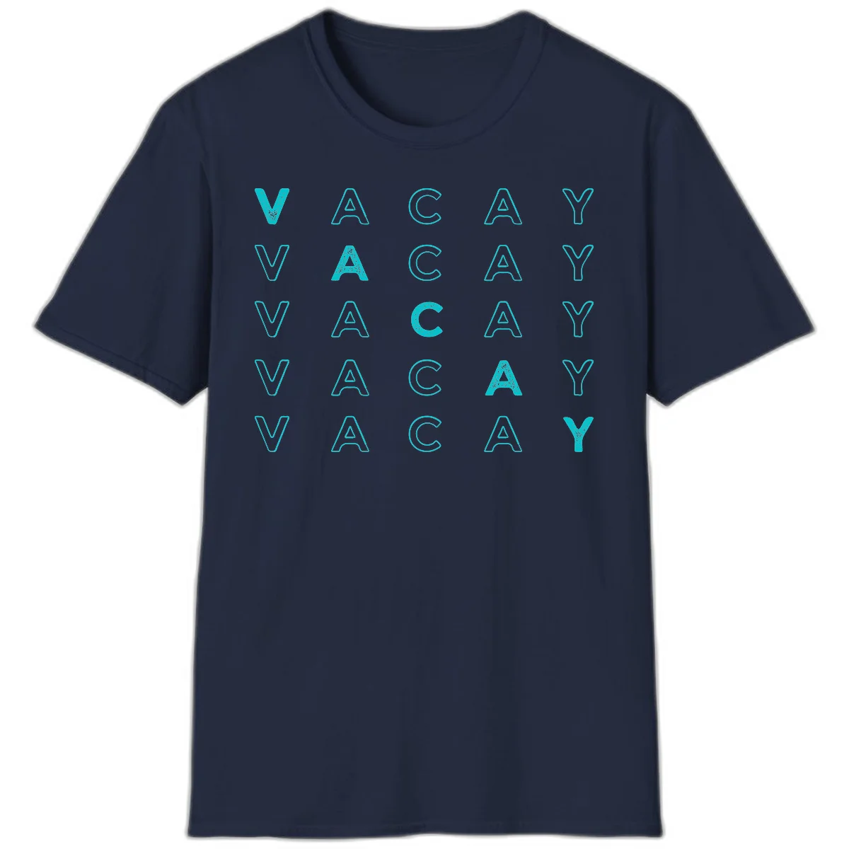 Vacay Repeat Pattern T-Shirt in Navy