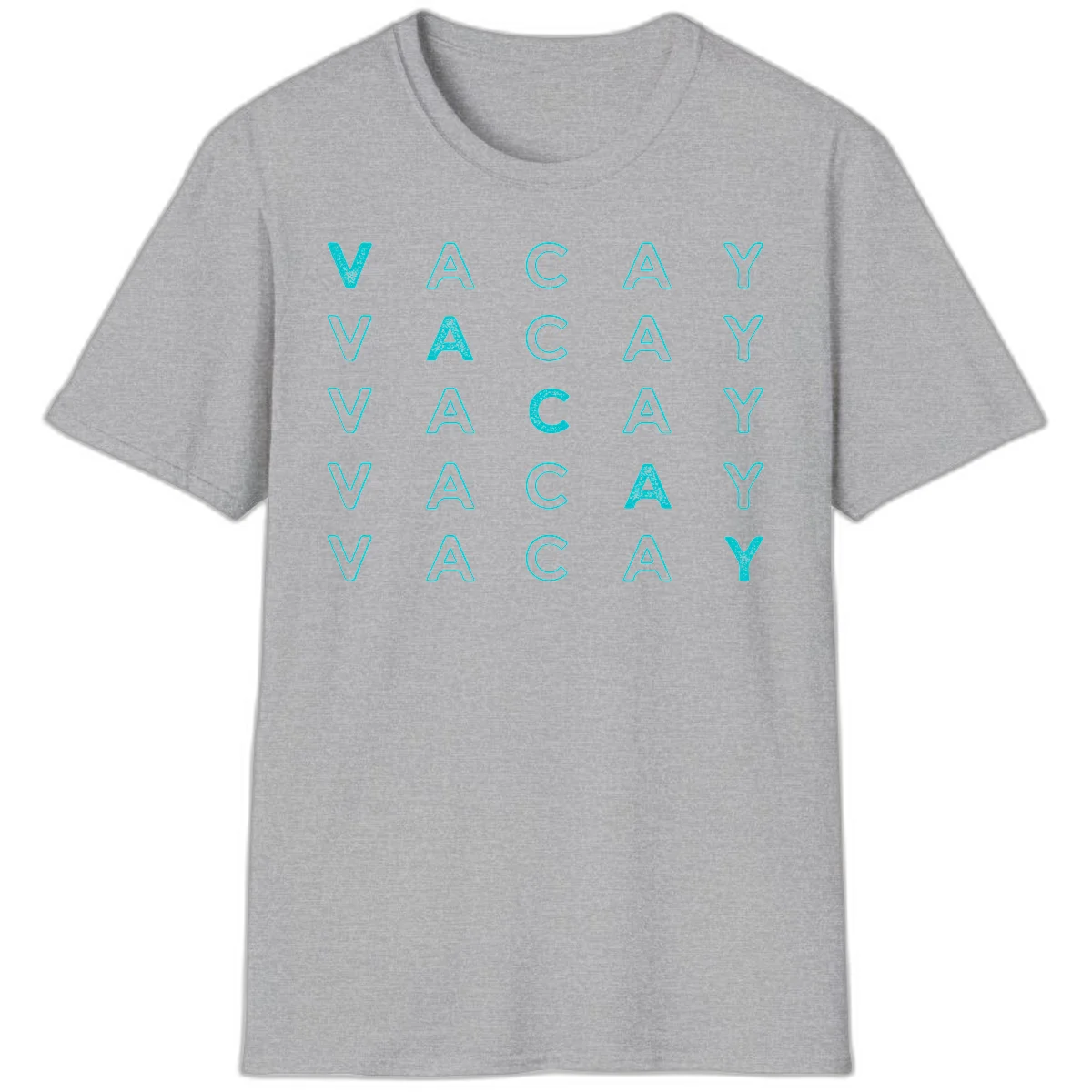 Vacay Repeat Pattern T-Shirt in Sport Grey