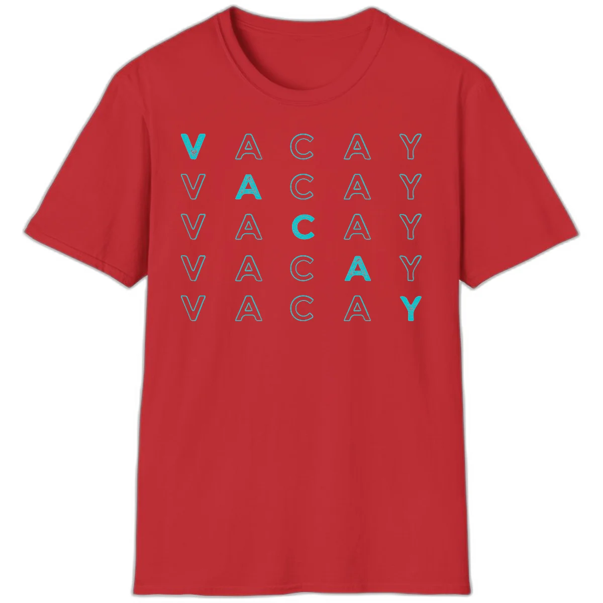 Vacay Repeat Pattern T-Shirt in Red