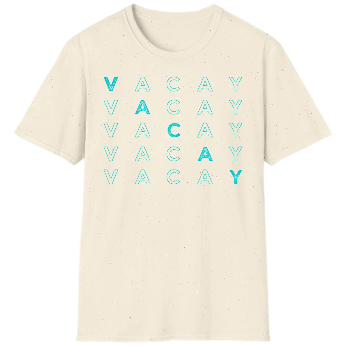 Vacay Repeat Pattern T-Shirt in Natural