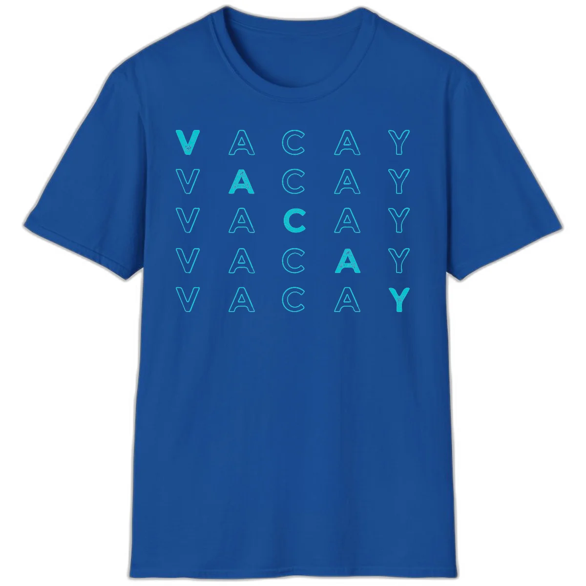 Vacay Repeat Pattern T-Shirt in Royal