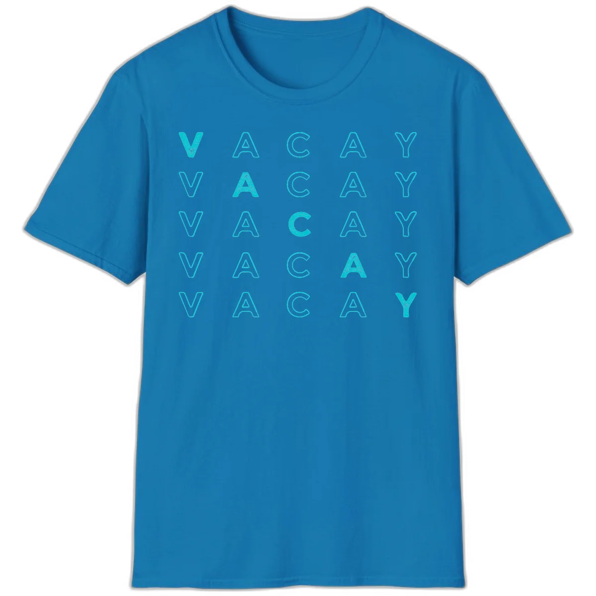 Vacay Repeat Pattern T-Shirt in Sapphire