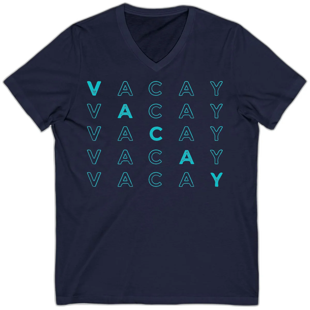 Vacay Repeat Pattern V-Neck in Navy
