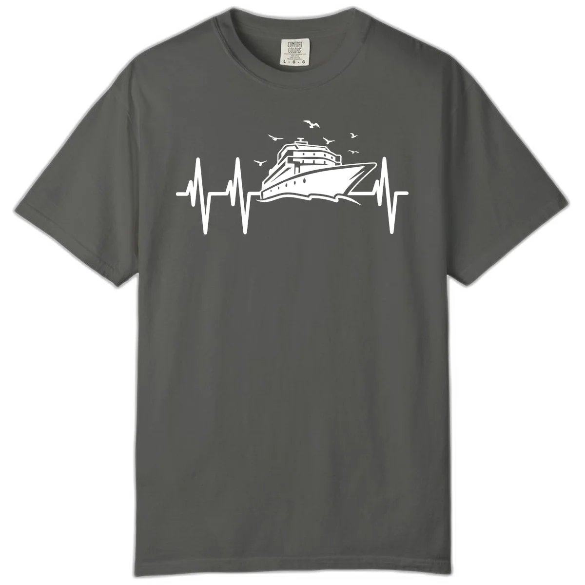 Cruise Heartbeat Comfort Colors Ship Pulse Tee in Pepper