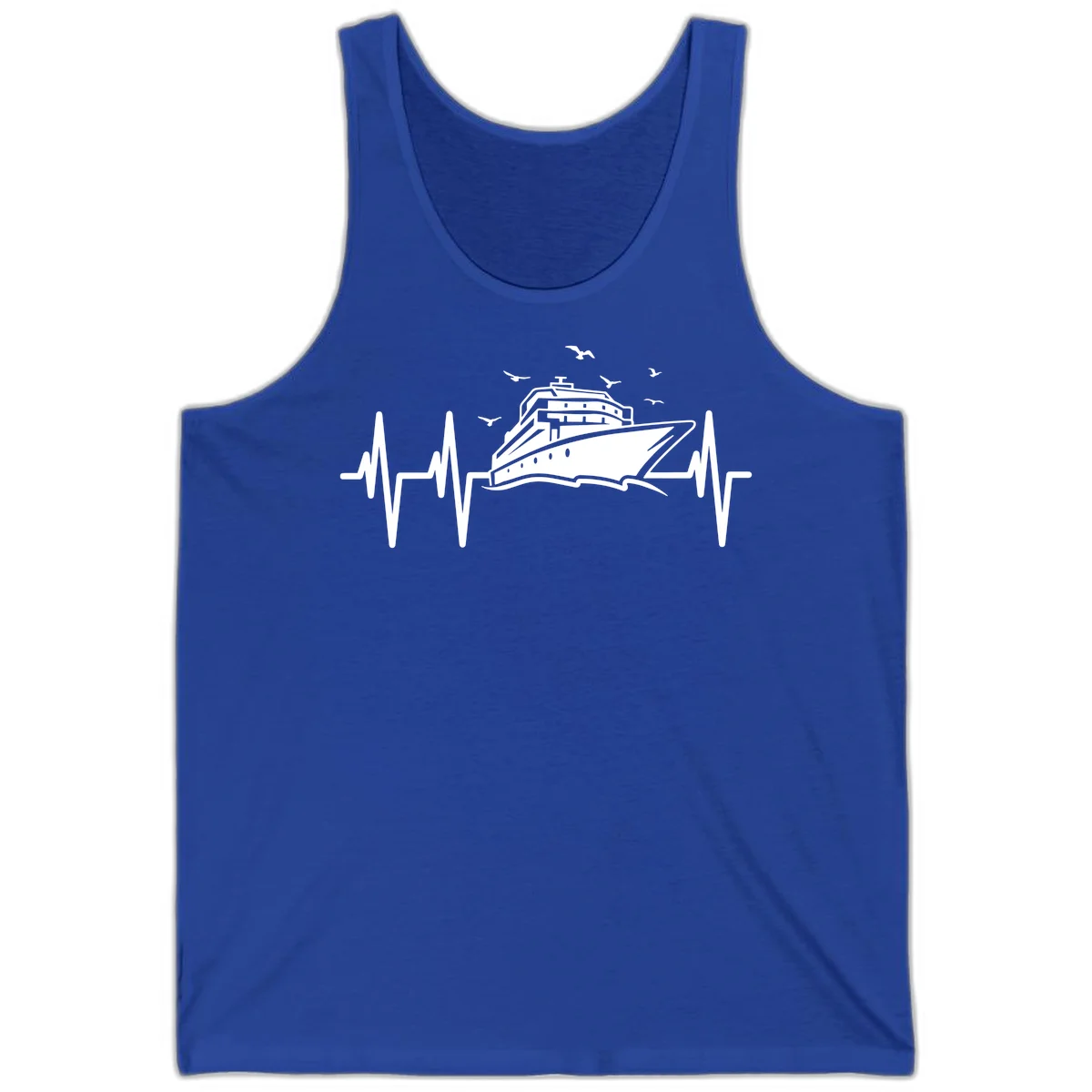 Cruise Heartbeat Ship Pulse Vacation Tank Top in True Royal