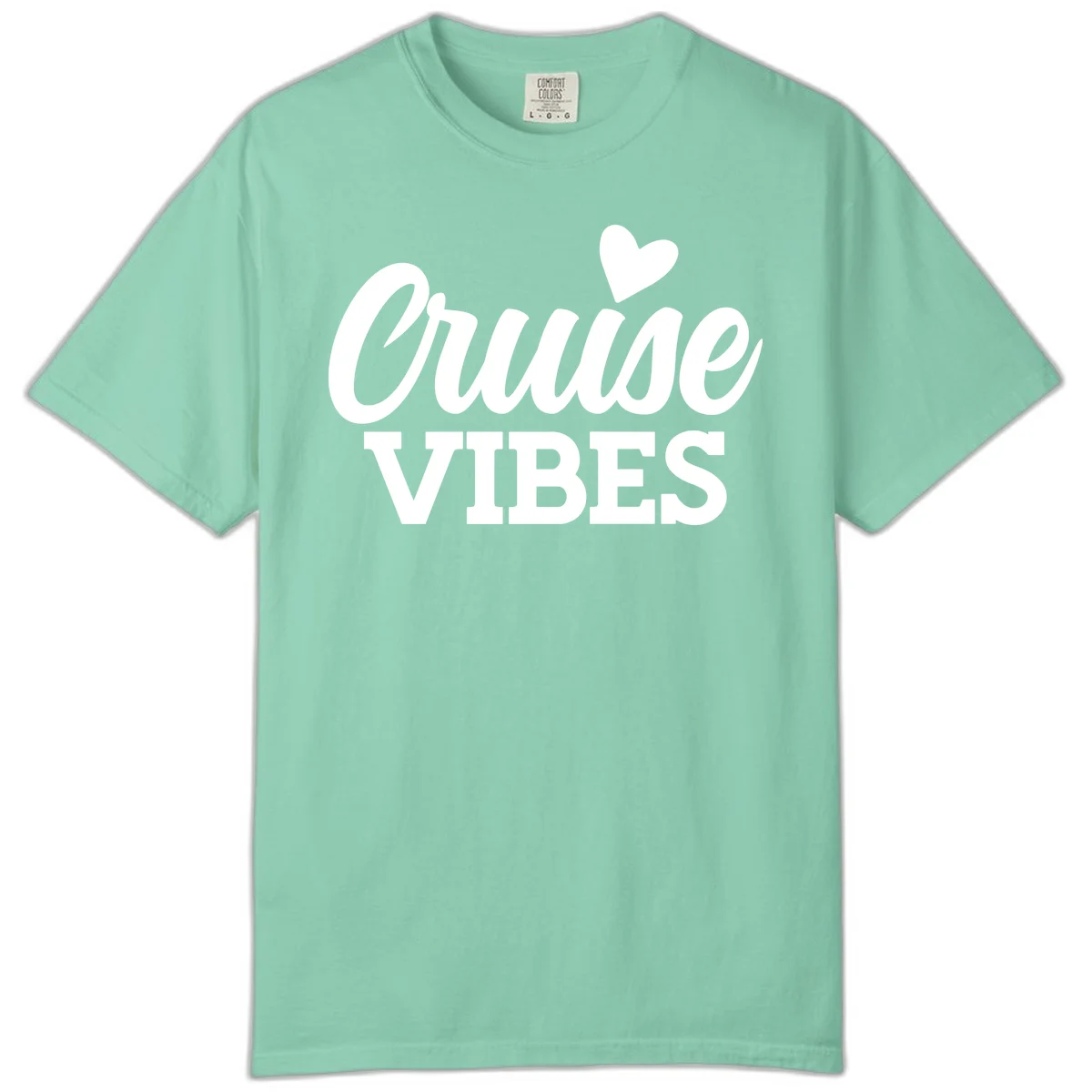 Cruise Vibes Heart Comfort Color Tee in Island Reef