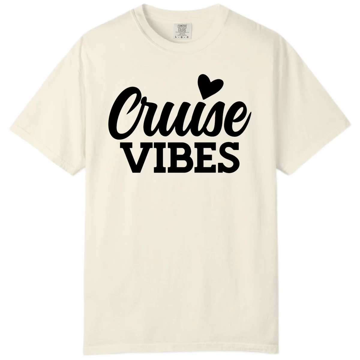 Cruise Vibes Heart Comfort Color Tee in Ivory