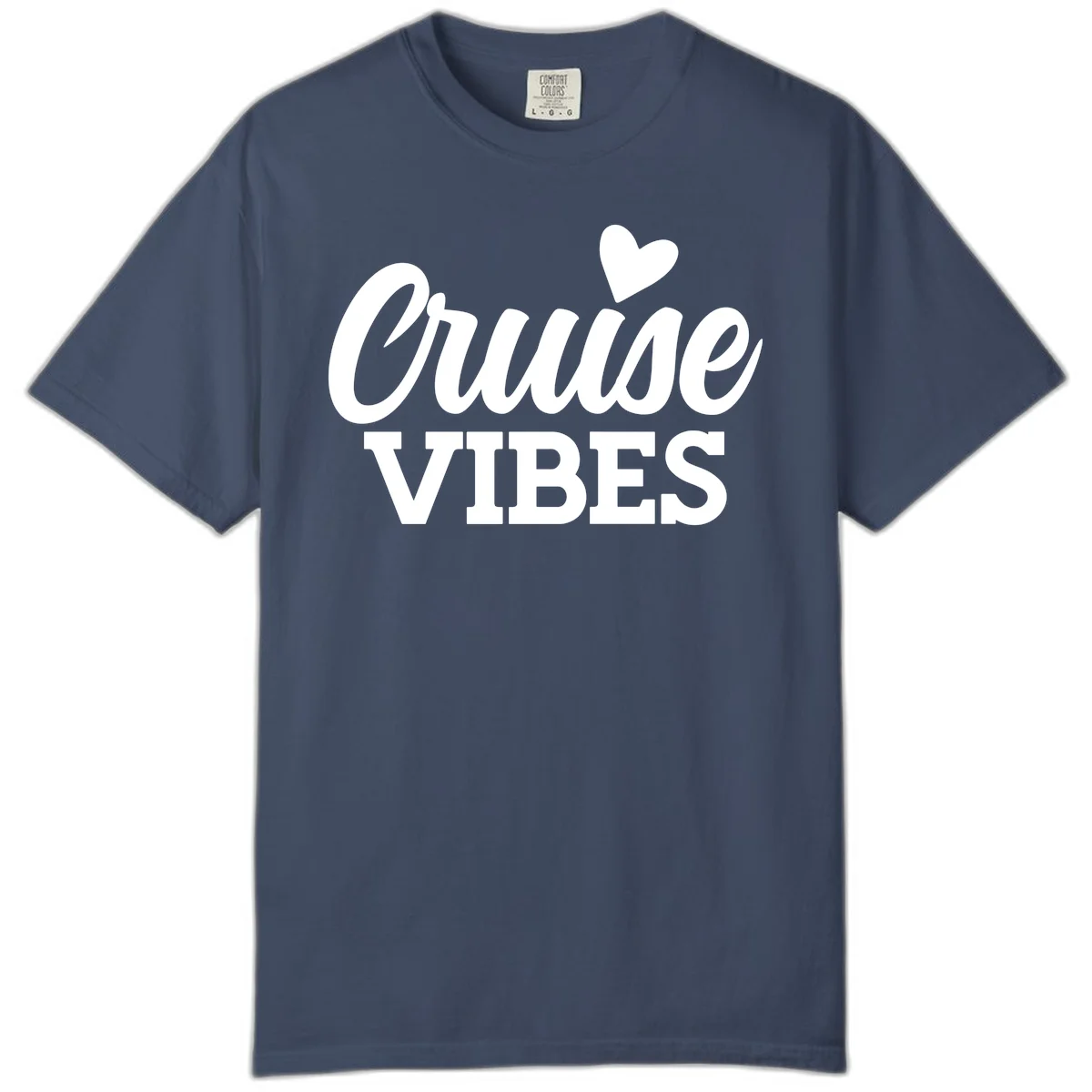 Cruise Vibes Heart Comfort Color Tee in Midnight