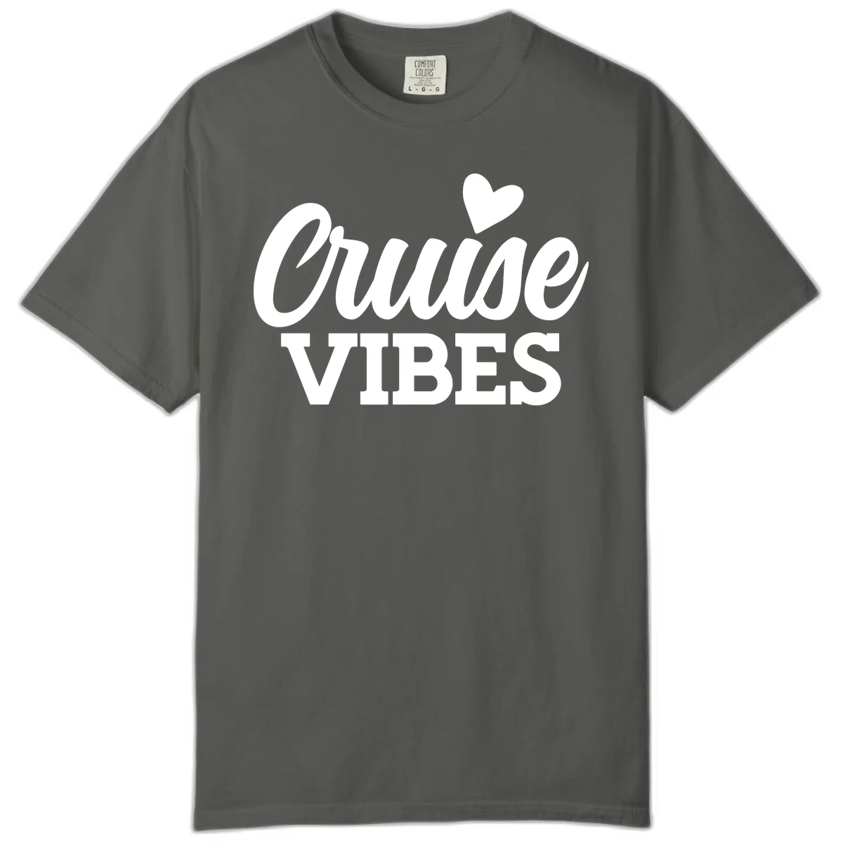 Cruise Vibes Heart Comfort Color Tee in Pepper